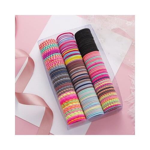 50PCS/Set Girls Colorful Spiral Elastic Hair Band Children Cute Ponytail Holder Rubber Band Headband Scrunchies Hair Accessory