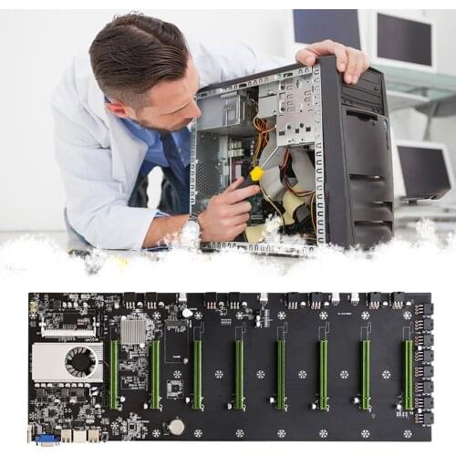 BTC-D37 Intel Celeron 847 Motherboard With 8 * PCIe X16 GPU Slot For Bitcoin Crypto Etherum Mining