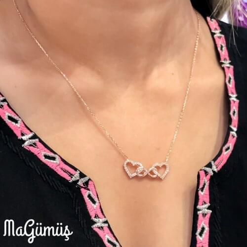 Two Heart An Eternity Together Forever Silver Necklace