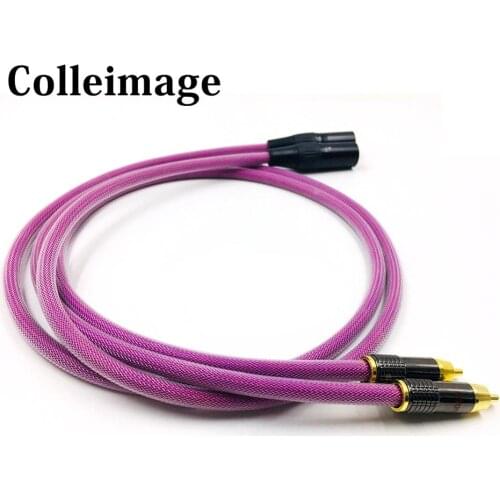 Colleimage Pair HI-End RCA Male to XLR Female Cable 2 XLR Female to 2 RCA Plug HIFI Stereo Audio Cable