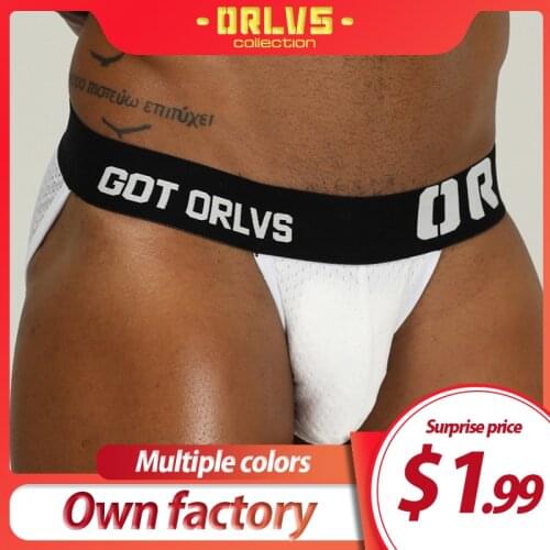 ORLVS Brand Men Underwear Sexy Briefs Cotton Breathable Comfortable Underpants Cueca Tanga Sexy Underwear Men Briefs Male Pants