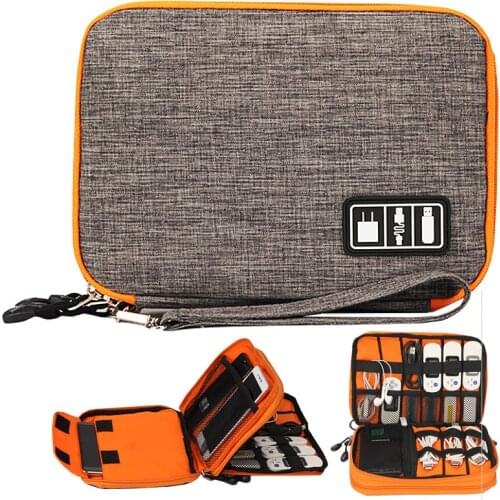 TUUTH Double Layer Cable Storage Bag Earphone Charger Wires Storage Bag Gadget Organizer Digital Pouch