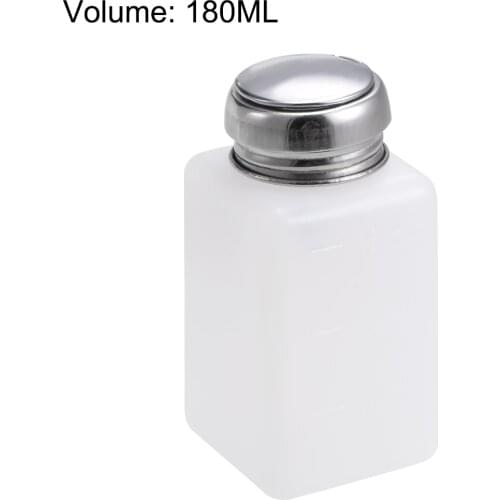 Uxcell Alcohol Liquid Press Pumping Dispenser 180ML Nail Polish Remover Empty Bottle 2 Pcs