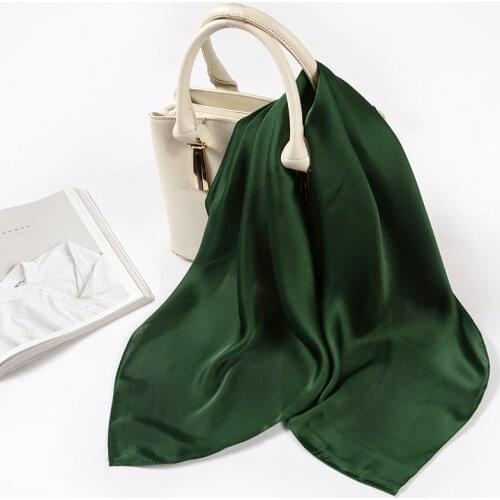 Women Silk Scarf Small Square Silk Scarves NeckerChief Satin Kerchief For Girls Dots Striped Printed Fahsion Neck Hair Scarfs