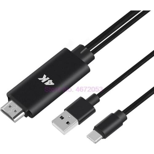 100pcs/lot HD 1080P USB 3.1 Type C to HDMI 4k Charging HDTV Video Cable Adapter Type-c to HDMI Converter