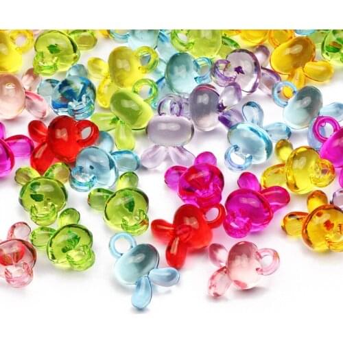 Mixed Color 30pcs Cute Rabbit Acrylic Pendant 17x12mm Spacer Beads For DIY Jewelry Design Charm Necklace Accessories