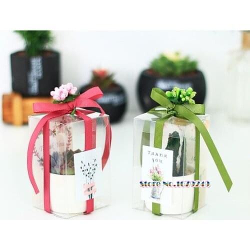 6*6*10cm 7*7*10cm Transparent Box with ribbon, Clear PVC gift boxes, Mini toy drift bottle packing box 100pcs/lot