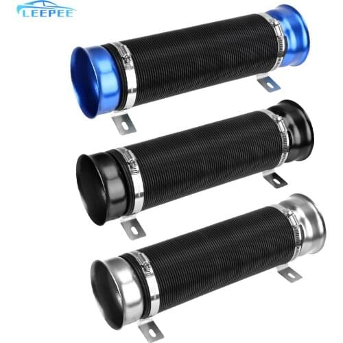 76MM Flexible Car Modification Tube Universal Air Intake Pipe Cold Air Ducting Universal Feed Hose Pipe With Connector & Braket