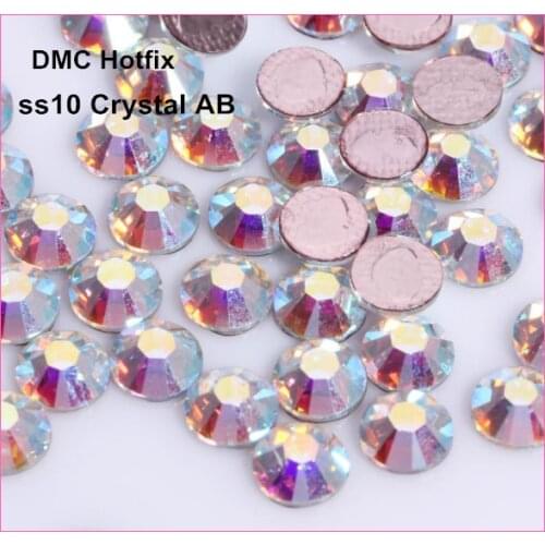 Free Shipping! 1440pcs/Lot, ss10 (2.7-2.9mm) High Quality DMC Crystal AB Iron On Rhinestones / Hot fix Rhinestones