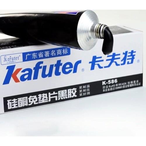 Free shipping high quality 2pcs/lot Kafuter 55g K-586 black Waterproof Resistant to oil Resist high temperature sealant