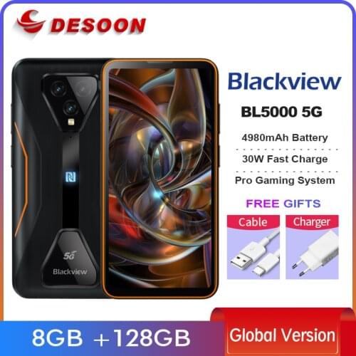 Blackview BL5000 5G Gaming Rugged Mobile Phone IP68 6.36'' Android 11 Octa Core 4980mAh 8GB +128GB Global Version Smartphone