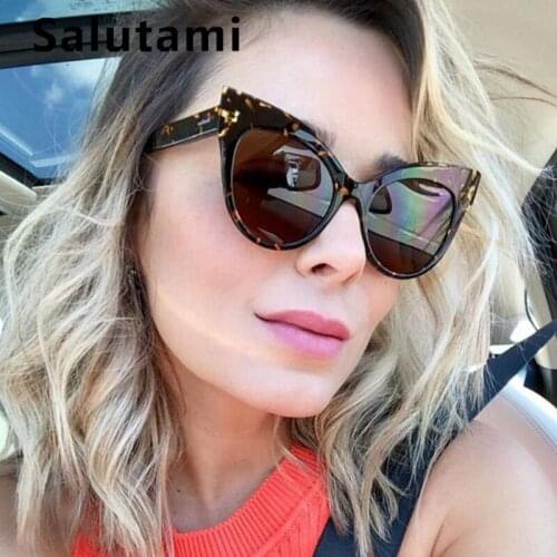 Oversize Cat Eye Sunglasses For Women New Fashion Sexy Eyewear Black Leopard Big Frame Sun Glasses Men Goggle Shades