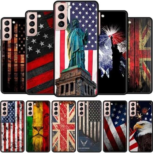 America USA Flag Cell Phone Case for Samsung Galaxy S21 Ultra S20 FE S10 5G S9 S8 Plus S10e S7 Edge Mobile Phones Cover