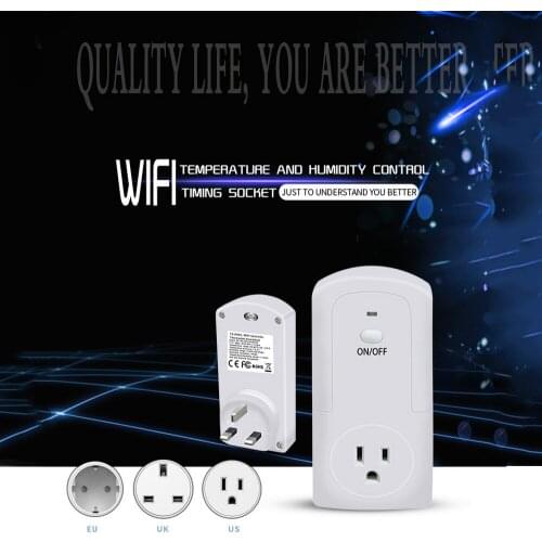 WiFi Digital Programmable Timer Socket Temperature Humidity Control for Heating/cooling Equipment Control Timing Switch Socket