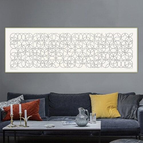 Citon Bridget Riley《Circles 2》Canvas Oil Painting Artwork Poster Picture Wall Hanging Decorations Home Living Room Decor