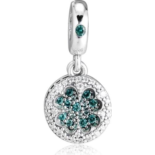 CKK Beads Dazzling Lucky Four-Leaf Clover Charms 925 Original Fit Bracelet Sterling Silver Charm Jewelry Making Bijoux Kralen