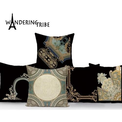 Flower Pattern Cover for Pillow Geometric Style Decorative Pillow Covers Black Print Cushions Cover Nordic Home Decoration