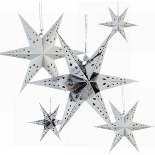 1pc Paper Star Lantern with 6 Angle Window Decor Pretty Paper Ornaments Wedding Birthday Baby Shower Nursary Tree Decor