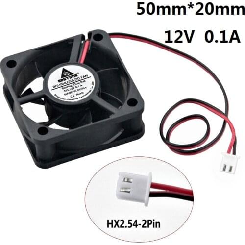 Gdstime 10 pcs 5020 Ball Bearing 5cm 50x50x20mm DC 12V Brushless Axial Motor Cooling Fan 50mm x 20mm PC Case Cooler