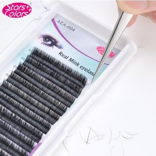 Stars Colors Imported light and comfortable soft natural real mink fur false eyelash grafting soft mink Fake eyelashes