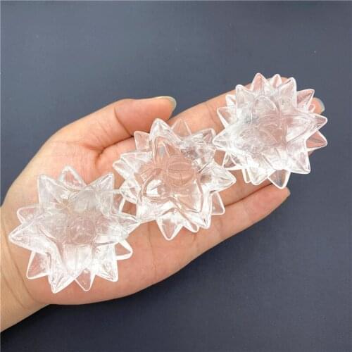 Beautiful 1PC Natural White Crystal Quartz Stone Succulent Plant Flower Figurine Crystal Hand Carved Natural Quartz Crystals