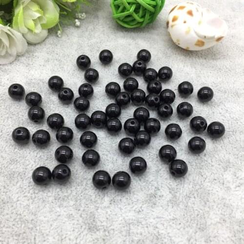 4/6/8/10mm Black Purple Acrylic Pearl Round Spacer Loose Beads fashion Jewelry Making Accessory Beads DIY #BZ19