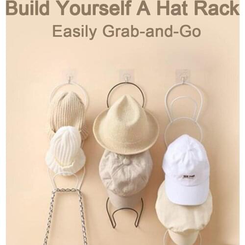 5pcs/set Wall Mount Hat Holder Rack Storage Display Hangers Shelf Accessories Scarf Behind Hooks Organizer Bag Home Rack Do A6R6