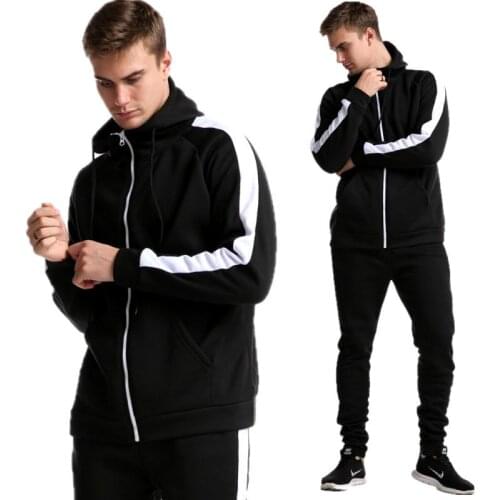 New Brand Men Tracksuits Outwear Hoodies Zipper Sports Suit Sets Male Sweatshirts Cardigan Men Set Clothing Pants Plus Size