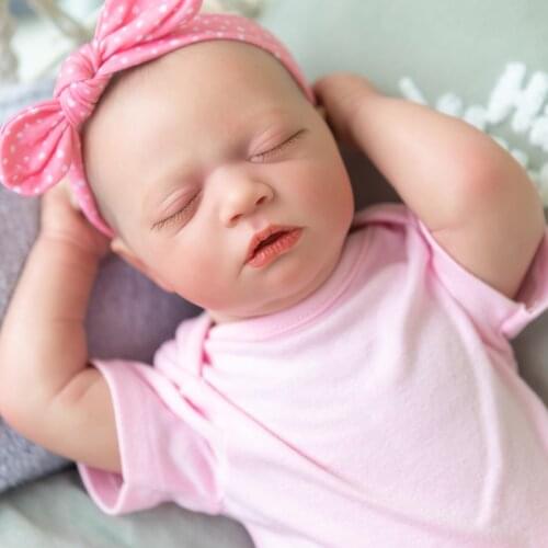 NPKDOLL bebe reborn 48cm baby newborn sleeping silicone doll 3D skin tone super realistic children gift toy dolls