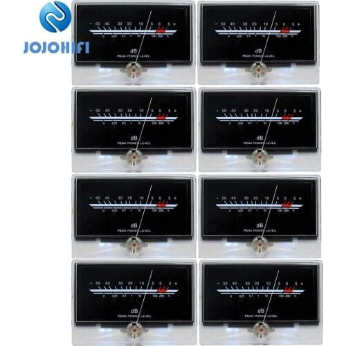 1/2/4/6/8pcs P-134 VU Meter After Stage Golden Voice Audio Level Power Discharge Flat Table Audio Level DB Headlight w/Backlight