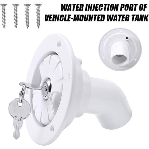 Plastic RV Camper Car Water Locking Inlet Cap Caravan Fresh Water Lock Inlet Hatch Filler Cap Tank With Keys 80mm Holes