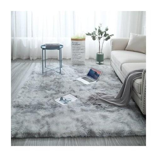 Grey Carpet Tie Dyeing Plush Soft Carpets For Living Room Bedroom Anti-slip Floor Mats Bedroom Water Absorption Carpet Rugs
