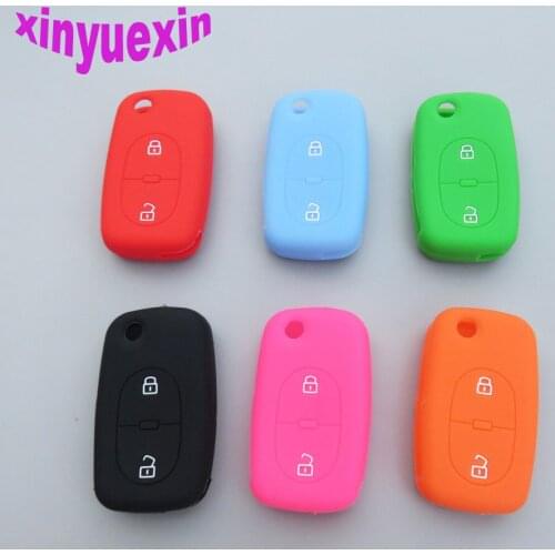 50pcs Xinyuexin For Audi Silicone Car Key Cover FOB Case For Audi A2 A3 A4 A6 A8 TT Flip Remote Key Case Keychain Car-stying