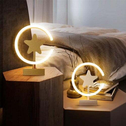 Modern LED Gold White Star Wall Lamp for Table Bedroom Bedside Living Dining Room Loft Corridor Minimalist Nordic Interior Decor