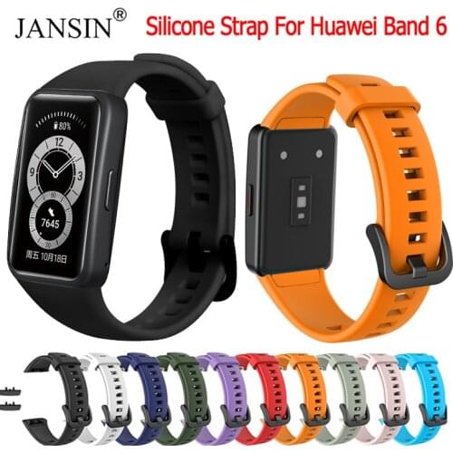 Sport Silicone Strap For Huawei Band 6 Smartband Colorful Replacement Bracelet Wristband for Huawei Band 6/Honor Band 6 Strap