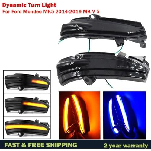 LED Side Wing Dynamic Turn Signal Light Rearview Mirror Indicator Car Accessories For Ford Mondeo MK5 2014-2019 MK V 5