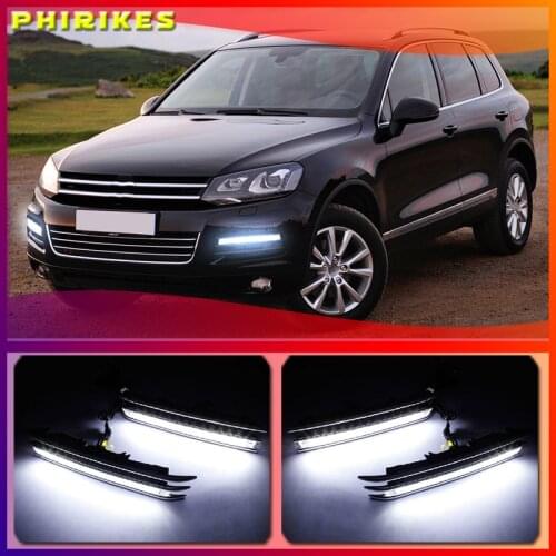 LED Daytime running Lights fog lights for Volkswagen Touareg 2011 2012 2013 2014 2015 DRL LED Car Lamp External Auto Lights