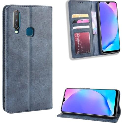 Retro Slim Leather Flip Cover Vivo Y15 Case Wallet Card Stand Magnetic Book Cover For Vivo Y15 2019 Y 15 V1901 Phone Cases