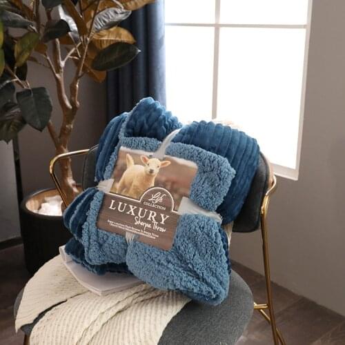 Thicken Warm Lamb Winter Plush Blanket Plaid Newborn Baby Comforter Sherpa Plush Bedding Linen Sheet