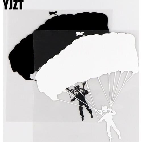 YJZT 15X15.8CM Interesting Boy Extreme Sports Parachute Vinyl Decal Decor Car Sticker Black / Silver 10A-0396