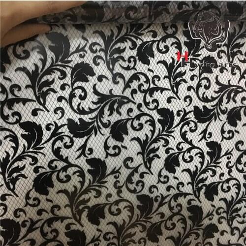 High quality cool black floral printing hydrographics film water transfer printing film 50cm*10m aqua print HFF004