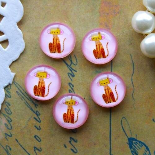 12mm 25mm 14mm 16mm 18mm 20mm Photo Glass Cabochons Round Cameo Set Handmade Settings Animal 07