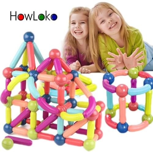 25-128Pcs Big Size Magnetic Stick Building Blocks game magnets children Set Kids Magnets for children Magnetic Toy Bricks