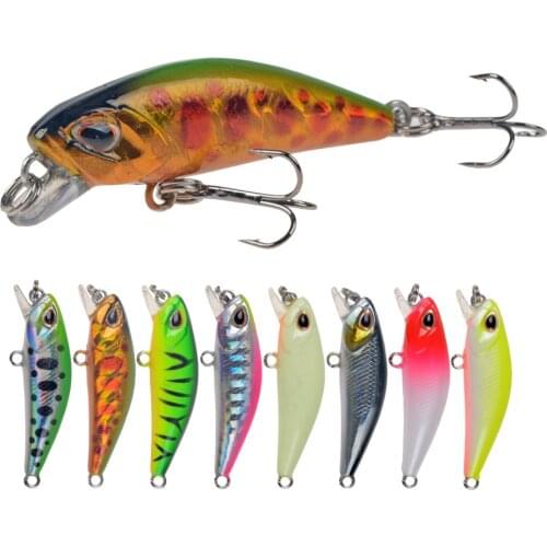 3.5g/4.5cm Small Sinking Minnow Tremble Wobbler Hard Stream Artificial Bait Plastic Crankbait Fishing Lure For Bass Pike Winter