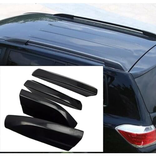 For Toyota Highlander XU40 2008 2009 2010 2011 2012 2013 Black Roof Rack Bar Rail End Replacement Cover Shell 4PCS