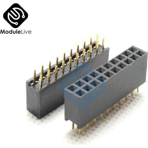 50PCS 2X10 Pin 20P 2.54mm Double Row Female Straight Header Pitch Socket Strip