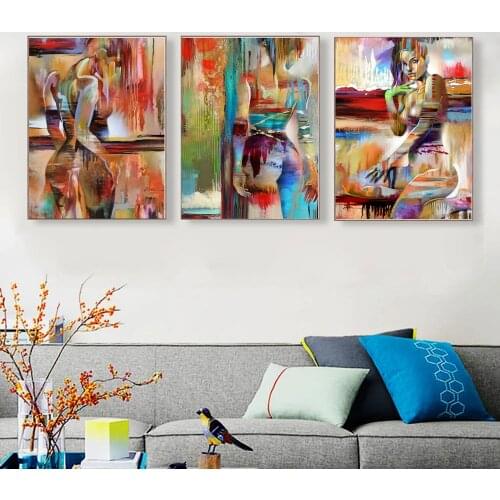 Abstract Sexy Nude Woman Canvas Art Posters And Prints Graffiti Art Canvas Paintings Wall Art Picture For Living Room Decoration