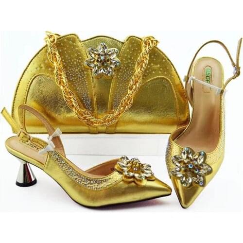 African shoes and bags matching set 7CM italian shoes with matching bags nigerian shoes and matching bags for party shoes MM1085