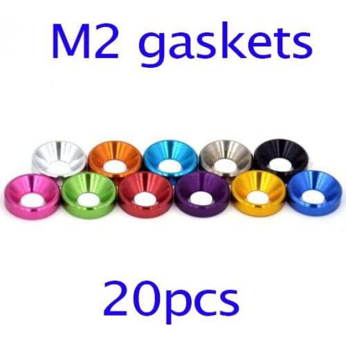Free Shipping 20pcs M2 aluminium alloy countersunk gaskets metal washer for Umbrella/flat/countersunk head screws bolts