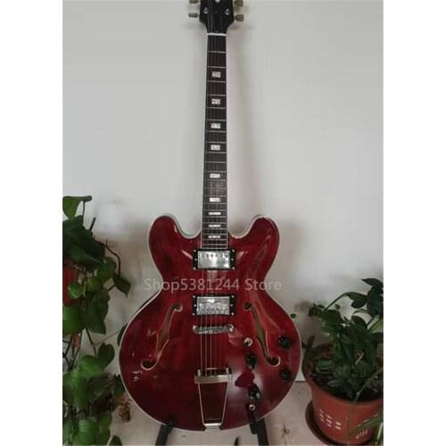 Free transportation, 6-string double F-hole electric guitar, customizable